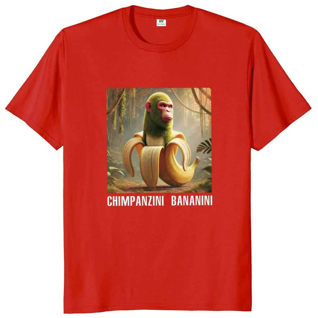 Chimpanzini Bananini T Shirt Funny Italian Brainrot Meme T-shirts Cotton Soft Unisex Tee Tops Streetwear Oversized Loose Casual