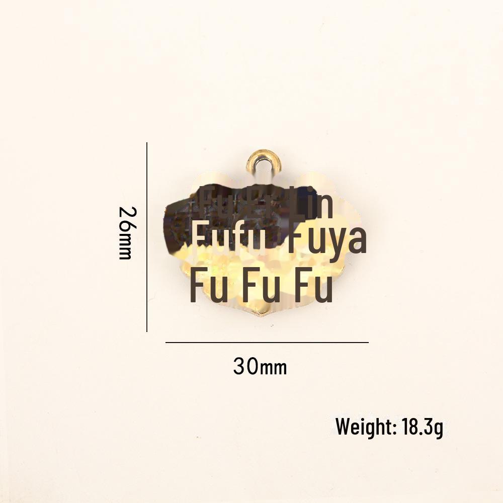 Collier porte-clés pendentif dragon et phénix en laiton fait main