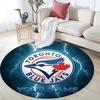 Custom Name Toronto Blue Jays Round Area Rug,Carpet Rug for Living Room Bedroom Sofa Playroom Decor,Non-slip Floor Mat