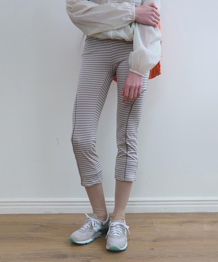 Nokeontencheu 331. Striped Leggings _ Beige