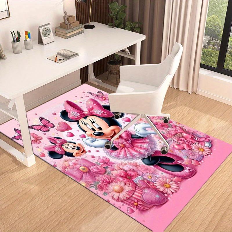 1pc. Cute Pink Minnie Mouse Floral Rug - Home Decor, Office Carpet, Outdoor Mat, Gift Ideaz0414226