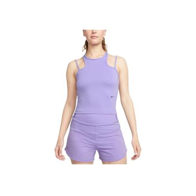 Regata Slim Fit com Estampa de Logotipo de Cor Sólida para Mulheres Tops Roxo DX6488-567