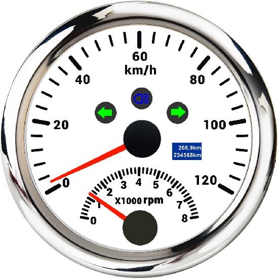 New 85mm Digital Car Truck Boat GPS Speedometer Gauge 0-200KM/H 0-120kmh Speed Meter Tachometer 8000RPM for Car Boat ATV