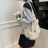 Idyllic Lazy Knitted Flower Tote Commuter Large Capacity Seaside Shoulder Underarm Knitted Bag