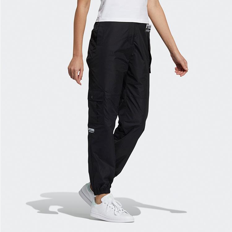 adidas Originals Cargo Pants Multi-Pocket Woven Tapered Sports Pants Women Pants Black GU5787