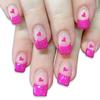 24pcs French Glitters Designs Heart False Nail Acrylic Press On Nail Decoration For Enhancing Your Valentine's Day Look