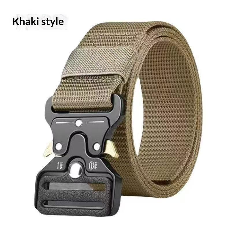 Cintura Tattica da Uomo in Webbing di Nylon Regolabile Resistente Cinghia da Vita per Uso Quotidiano Escursionismo Allenamento Attività all'Aperto