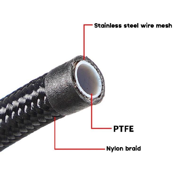 Black Braided Oil Fuel Fitting Hose AN4 AN6 AN8 AN10 AN12 Auto Fuel Hose Pipe