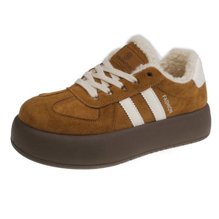 

Fleece thick-soled German training shoes women s board shoes 2025 new winter retro heightening fluffy shoes thickened thermal cotton shoes 40
