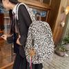 New retro leopard print casual student schoolbag Korean version simple daily commuting large-capacity backpack