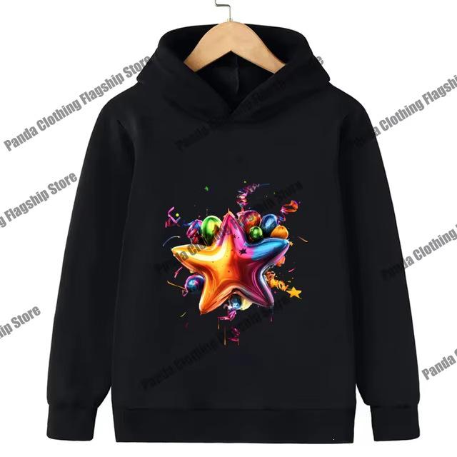 Pink Star Print Children's Hoodie for Boys and Girls - Long-Sleeved and Warm