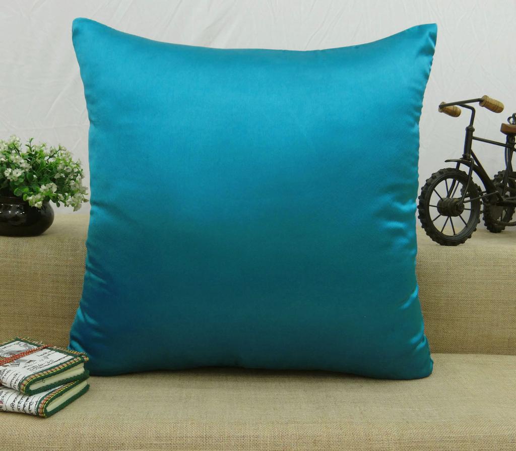 Home Decor Pillow Throw Decorative Satin Silk Cushion Solid Cover - Choose