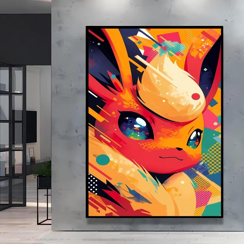 Canvas Art Wall Painting Posters Pokemon Images Pikachu Decor Painting Home Decoration Living Room Decor Paintings Kids Gift