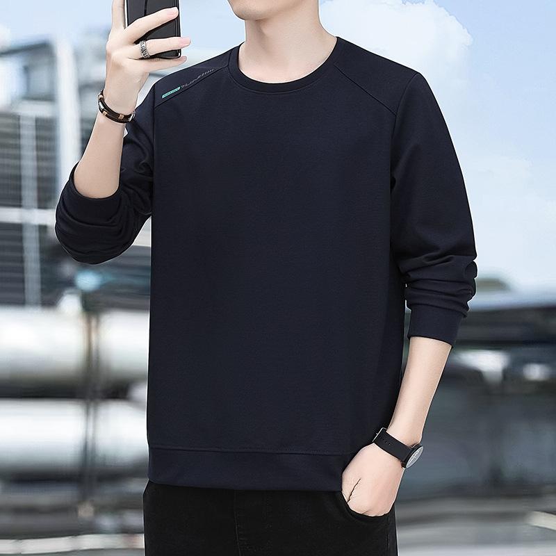 Sweater Men'S Spring And Autumn Crew Neck Pullover Comfortable Bottom Shirt Youth Versatile Large Size Sports Casual Top