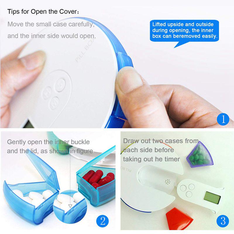 7 Günlük Hap Kutusu Alarm-DIY Dijital Küçük Cep Hap İlaç Hap Kutusu
