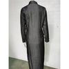 Women's Denim Maxi Dress Tencel Linen Cotton Blend Polo Collar Button Down Long Sleeve Casual Dress With Pockets
