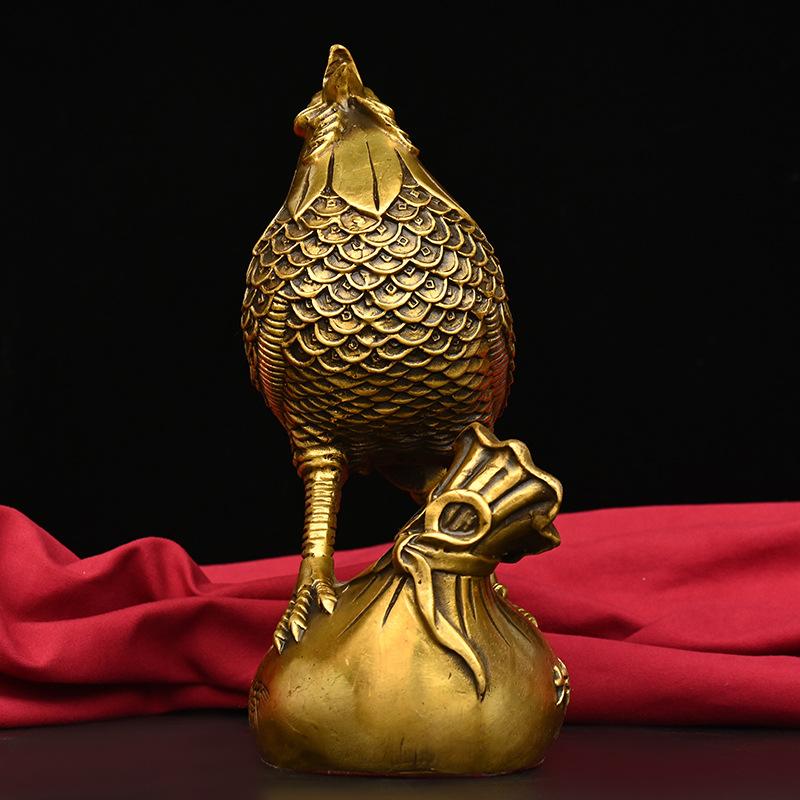Brass Exquisite Lucky Rooster Golden Rooster Fortune Rooster Twelve Zodiac Home Decoration Craft Ornament