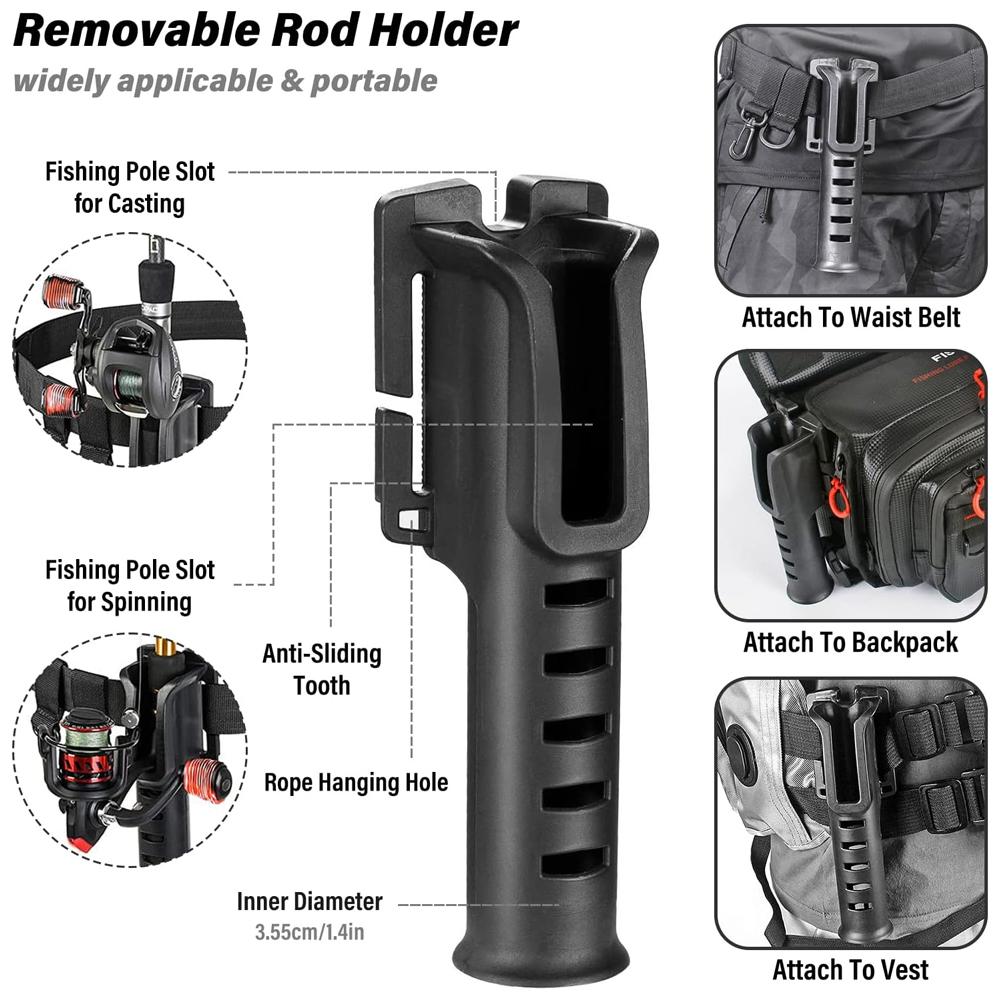 Adjustable Nylon Wading Belt With Rod Holder Waist Support For Fly Fishing Kayak Surf Casting Fishing Gear