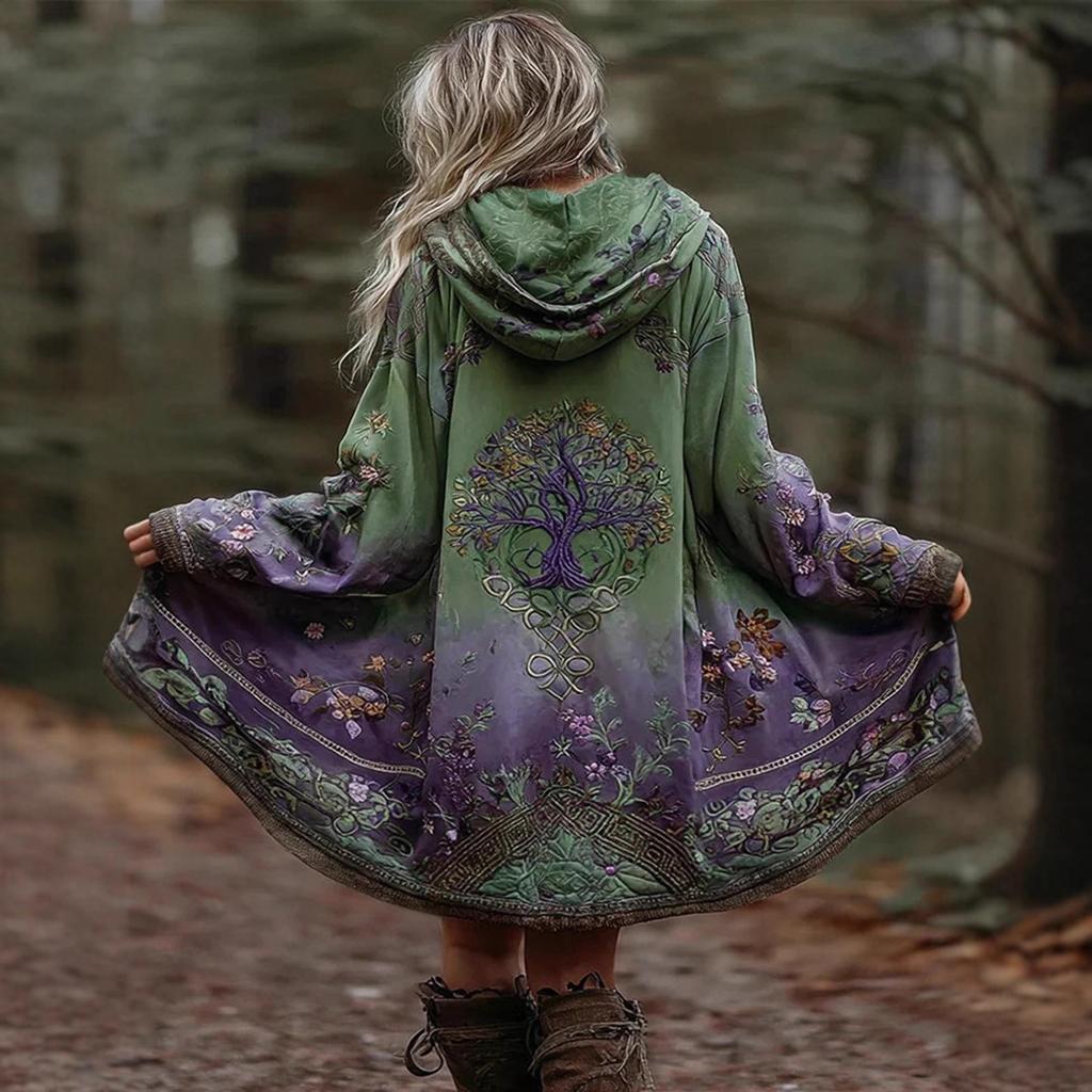 Damen Freizeit Kapuzen-Strickjacke Sweatshirt mit Print Mittellang für den Alltag