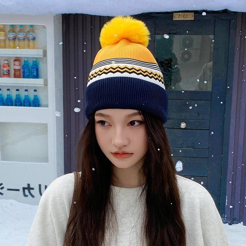 Neue Herbst/Winter Damen Strickwollmütze Mit Großem Kopfumfang Ein Entspannter Stil Warm Und Kältebeständig