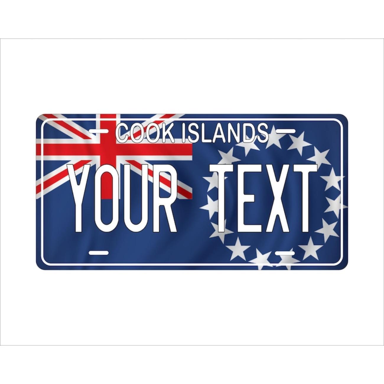 Personalized Cook Islands Wave Flag Metal Tin Sign License Plate for Car Motorcycle Bicycle Wall Art Decoration белый