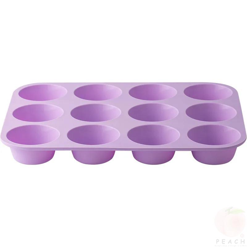 

12 отверстий силиконовая форма для выпечки 3D формы для выпечки шоколад круглая сферическая форма для кексов DIY кекс кухонный инструмент фиолетовый