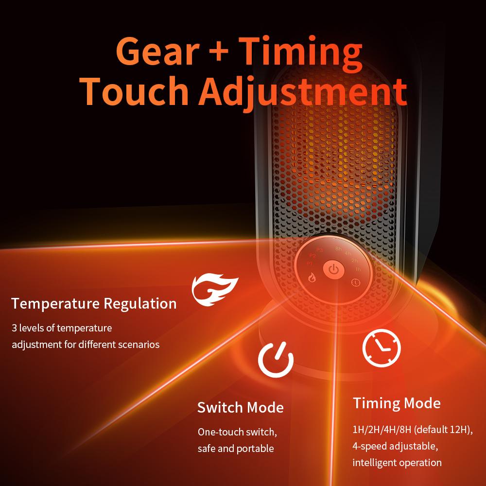 3-second hot air heater home touch energy-saving small high-power heater tilting power-off 3-speed quadruple timed heater