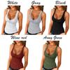 Solid Color Off Shoulder Button Up V-neck Casual Shirts Summer Tops 5 Colors Available