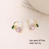 925 Silver Tulip Oil Drop Two-Way Pearl Earrings - Korean Sweet Flower Design for Women