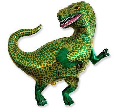 Green Dinosaur Foil Balloon, Tyrannosaurus 62cm