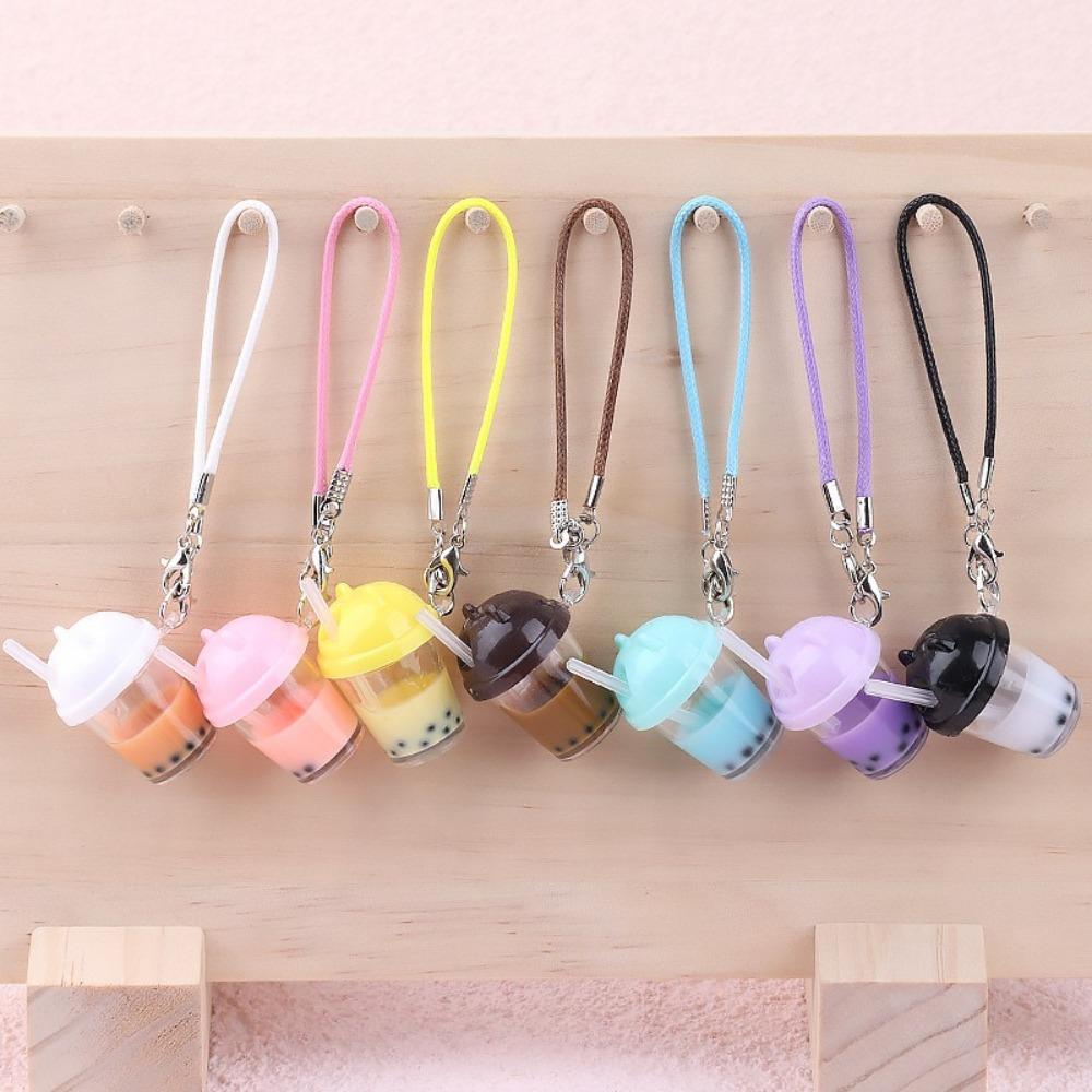 Mini Size Handbag Charm Bubble Tea Car Key Chain Cute Coffee Cup Keychain  for Women Girls