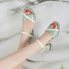 Women's Sandals Fashion Soft Leather High Heeled Sandals Summer Gentle Style Thick Heeled Women's Shoes