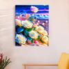 RUOPOTY Frame Paint By Number For Adults Rose Flowers Kits Acrylic Easy Painting By Numbers Beach Landscape For Wall Home Decor