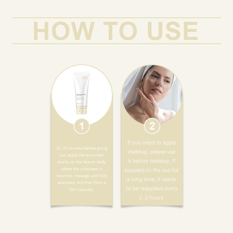 SPF 50 Plus Mild Moisturizing Sunscreen Lightweight Non Greasy Face Sunblock for Sports and Travel