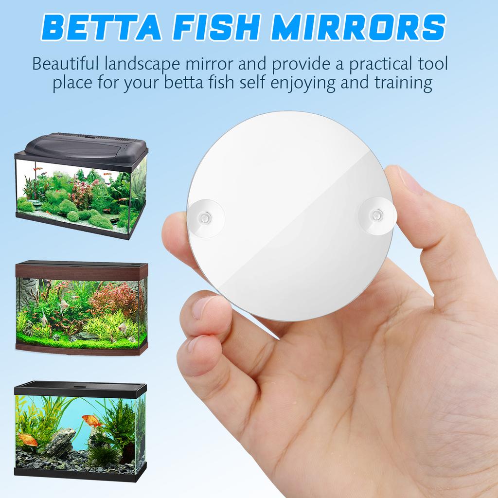 Fish Tank Betta Mirror Acrylic Single Side Suction Cup Decorative Training Tool Clear Aquarium Accessory for Self Enjoyment