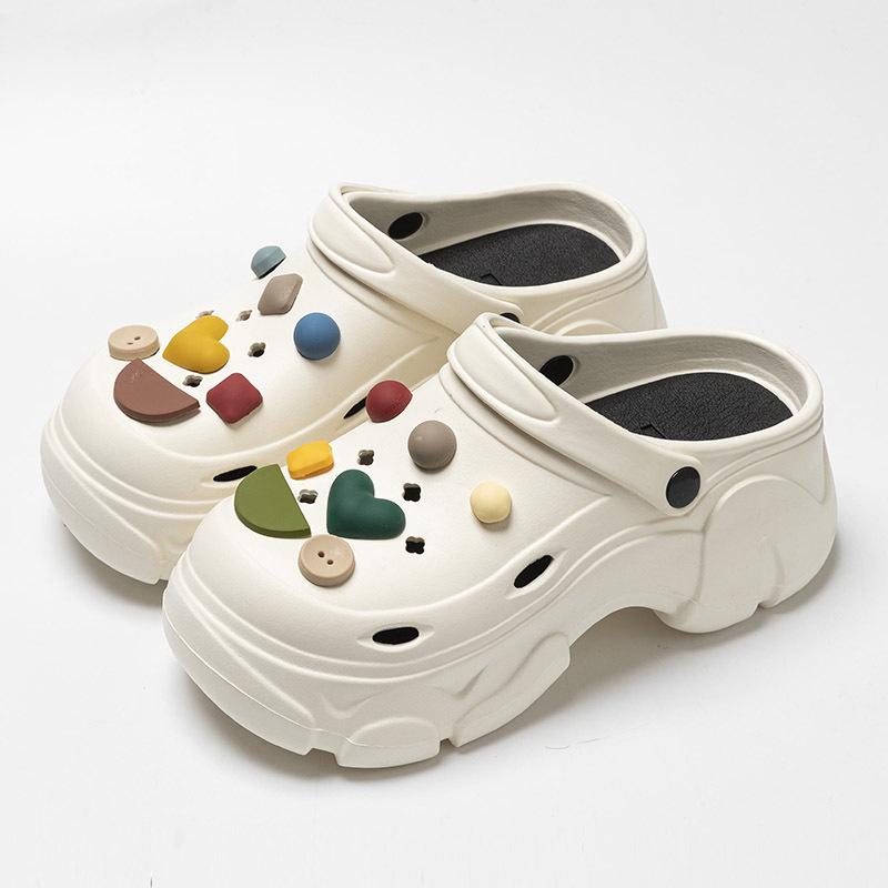 Hole shoes women's summer cartoon cute thick-soled beach outdoor non-slip baotou beach cool slippers