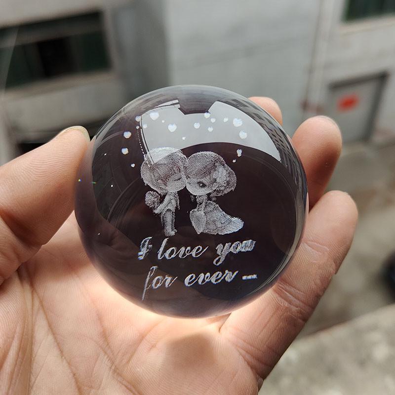 30 Clear Crystal Balls with 3D Laser-Engraved Solar System and Earth Galaxy Design - Creative Desktop Ornaments