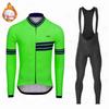 2026  Men's Warm Winter Thermal Fleece Set Cycling Clothes Jersey Suit Sport Riding Bike MTB Clothing Bib Pants Set Ciclismo