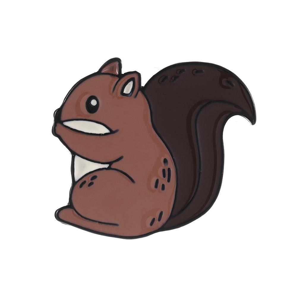 Funny Squirrel And Pinecone Enamel Brooches Woodpecker And Tree Trunk Shaped Pins Forest Animal Monkey Badge