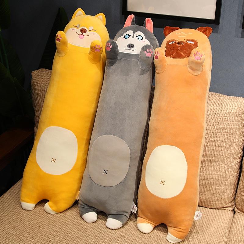 Cute Cartoon Shiba Inu Husky Long Hugging Pillow Soft Plush Dog Bed Pillows For Girls Gift 70cm 90cm 1.1m