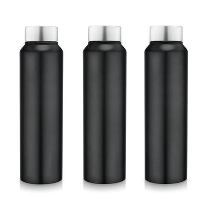Speedex Stainless Steel Water Bottle 1 Ltr For Kids, Boys, Girls, 1 Litre Bottles for Gym, Fridge Use, School & Office (Steel Cap - Set of 3, Black)