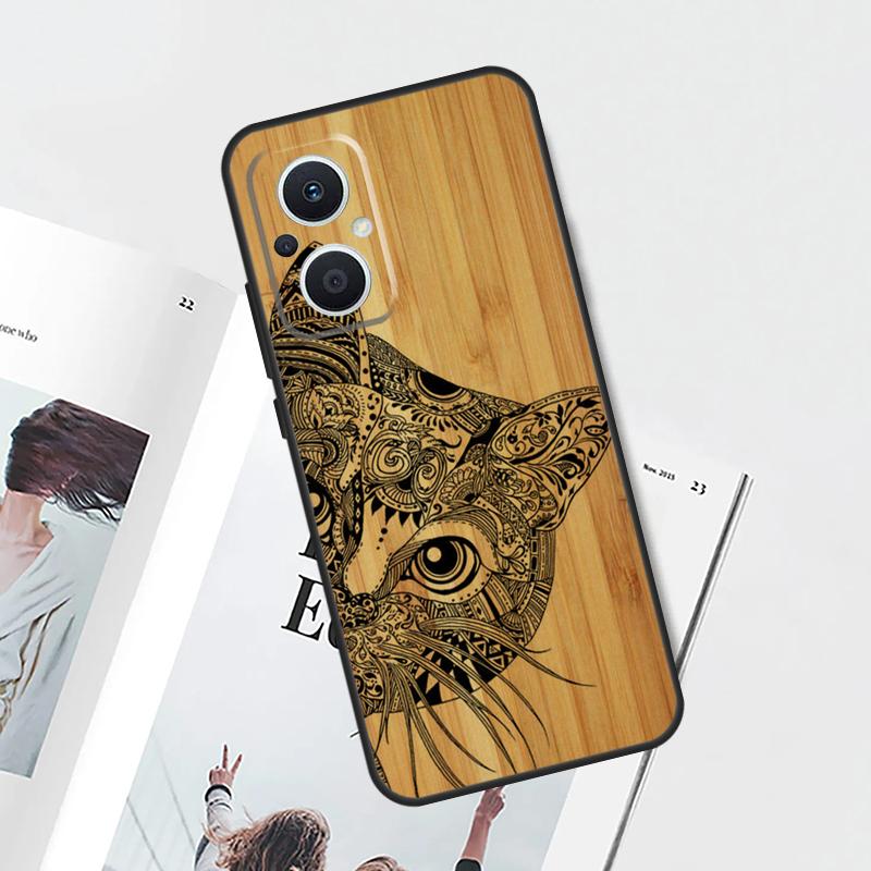 Bamboo Wood Pattern Skull Print Case For OPPO Reno 8T 4Z 5Z 4 5 6 7 8 Lite 10 Pro OPPO Find X6 Pro X2 X5 Lite X3 Neo Cover