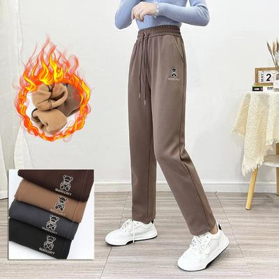 Windproof Pants Autumn and Winter Women's Sweatpants Fleece Sweatpants Women's Casual Pants Women's High-end Thin Pants Women's Fleece Pants