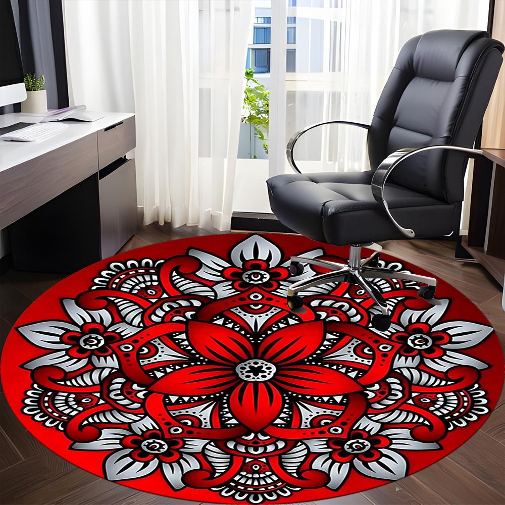 1 Stück Stuhlteppich mit floralem Mandala-Design für das Büro, weiche Flanell-Decke, perfekt für das Büro, Auswahl für die Feiertagsparty-Dekoration yy260209096