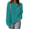 Women's Fashion Round Neck Pullover Sweater Casual Versatile Solid Color Knit Top