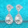 D Color 18k Plated 4.17cttw All Moissanite Drop Earrings for Women Pear Cut D Color 925 Sterling Silver Earrings Wedding Jewelry