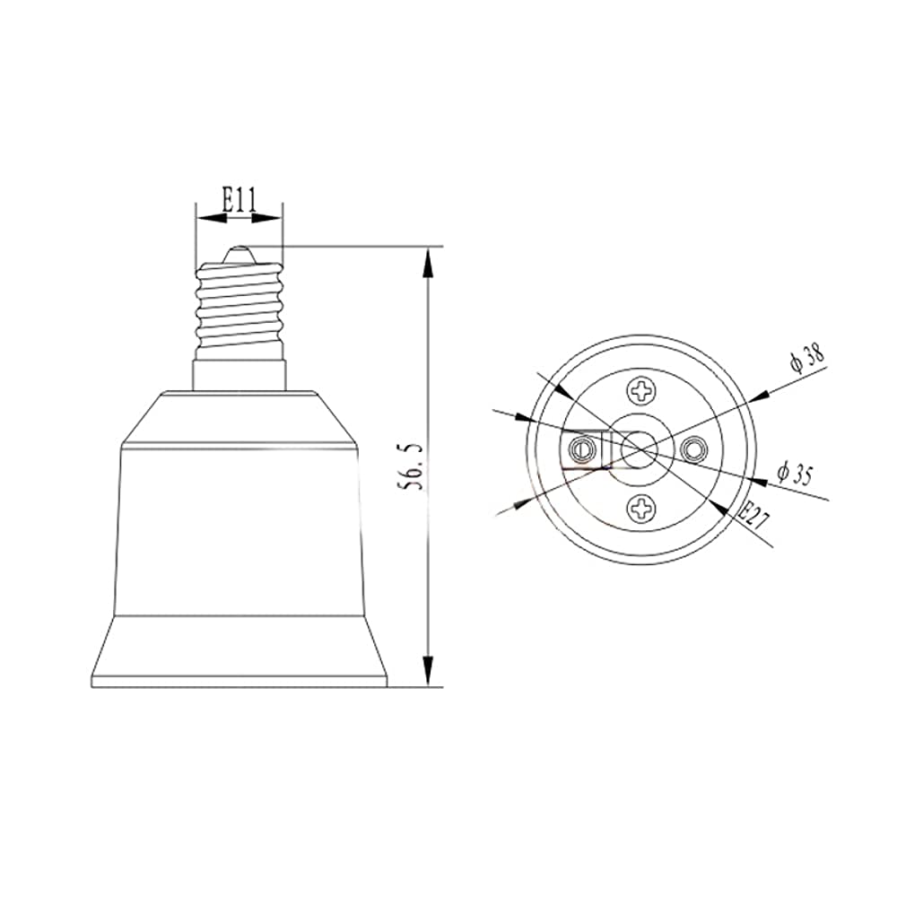 E11 To E27 Base Conversion Adapter, E11 To E26 Bulb Socket Converter, E11 Socket (5-Pack)