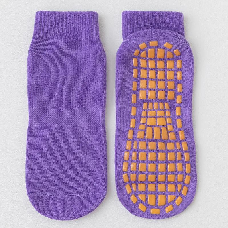 5 Pairs Anti Slip Socks Children's Playground Trampoline Socks Baby Early Education Floor Socks Adult Mid Tube Yoga Socks
