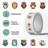 500pcs/Roll Cartoon Owl Handbook Roll Sticker PVC Material DIY Notebook Children's Daily Toy Scrapbook Waterproof Party Stickers