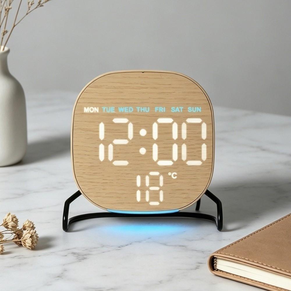 Temperature Display Digital LED Clock Plastic Bedside Wake-up Clock LED Electronic Watch Bedroom